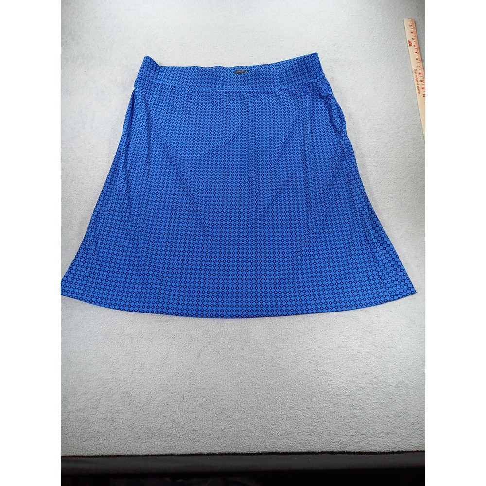 Talbots Women Plus A-Line Skirt Blue Geometric 2X Stretch Career